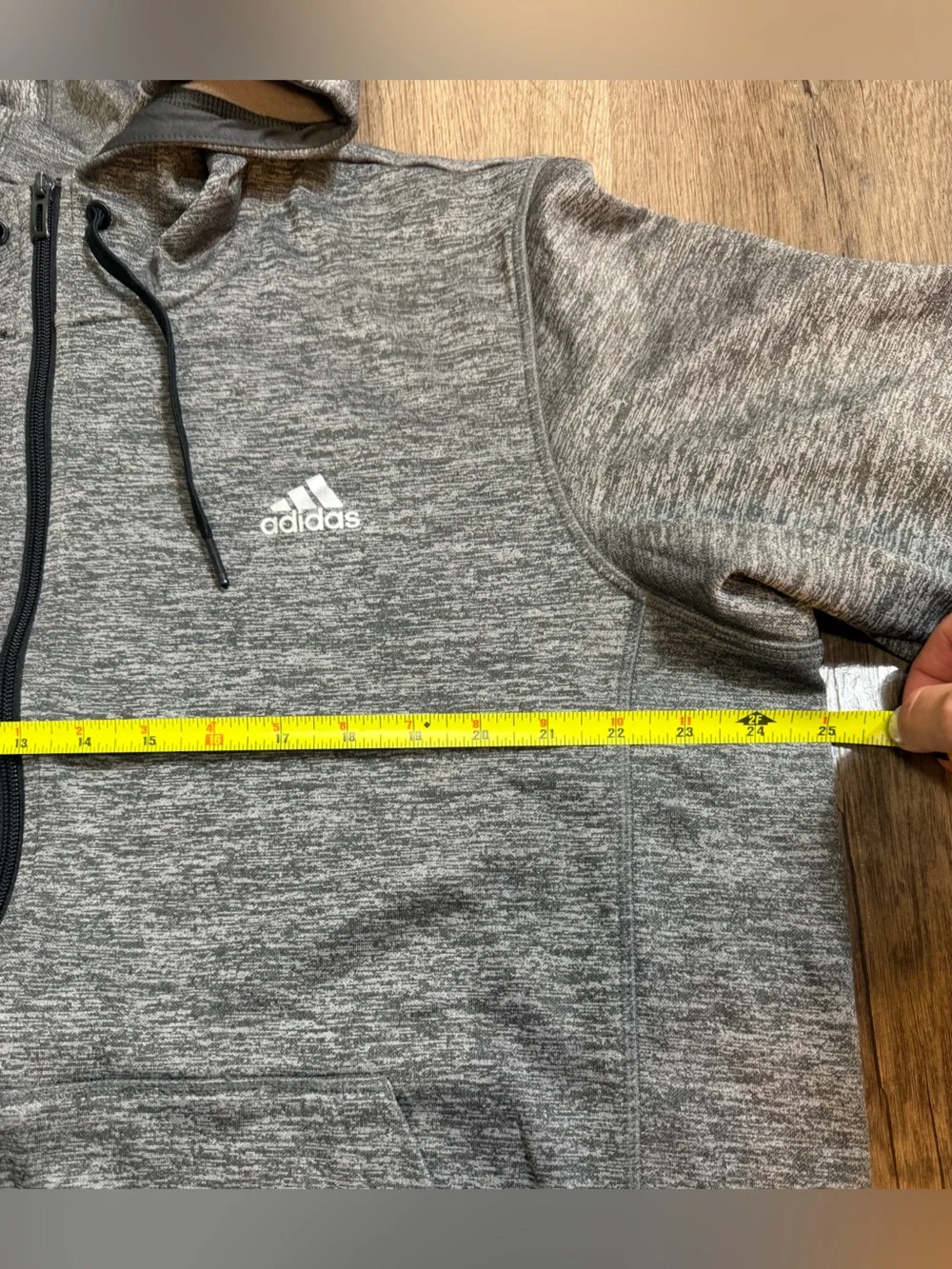 Adidas Men’s Gray Full-Zip Hoodie